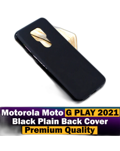 Motorola Moto G Play 2021 Back Cover Soft Plain Black Case For Motorola Moto G Play 2021