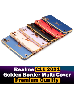 Realme C11 2021 Back Cover Soft Multi Golden Border Camera Protection Cover For Realme C11 2021