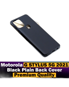Motorola G Stylus 5G 2021 Back Cover Soft Plain Black Case For Motorola G Stylus 5G 2021