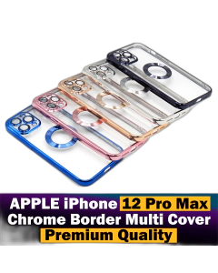 Apple iPhone 12 Pro Max Back Cover Soft Multi Chrome Border Camera Protection Cover For Apple iPhone 12 Pro Max