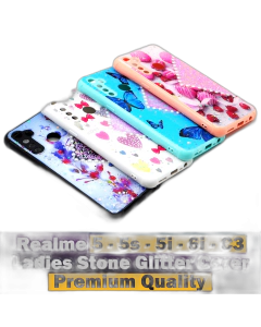 Realme 5s Back Cover Multicolour Ladies Stone Glitter Case Cover For Realme 5s
