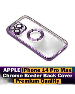 Apple iPhone 14 Pro Max Back Cover Soft Deep Purple Chrome Border Camera Protection Cover For iPhone 14 Pro Max