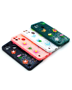 Realme C25Y Back Cover Stylish Glitter Flower Fancy Case For Realme C25Y