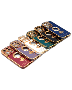 Apple iPhone 15 Pro Back Cover Soft Multi Camera Protection Cover For iPhone 15 Pro - Golden Border
