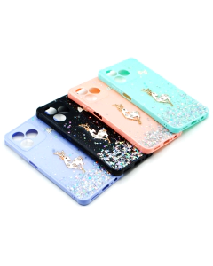 Realme Note 50 Back Cover Stylish Glitter Flower Fancy Case For Note 50