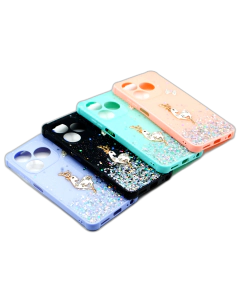 Infinix Smart 8 Back Cover Stylish Glitter Flower Fancy Case For Smart 8