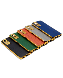 Vivo Y51s Back Cover Multicolour Soft Golden Border Leather Case For Vivo Y51s