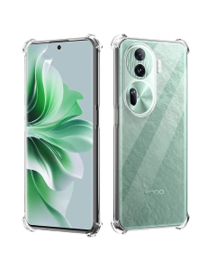 Oppo Reno 11 Back Cover Transparent Extra Bumper Anti Shock Soft Crystal Clear Case For Reno 11