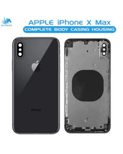 Apple iPhone X Max Housing Middle Frame With Side Button and Camera Lens Complete Body Casing Replacement For iPhone X Max - Grey