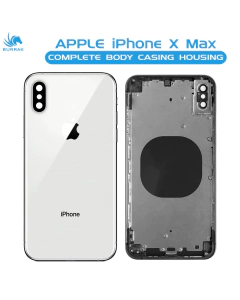 Apple iPhone X Max Housing Middle Frame With Side Button and Camera Lens Complete Body Casing Replacement For iPhone X Max - Silver
