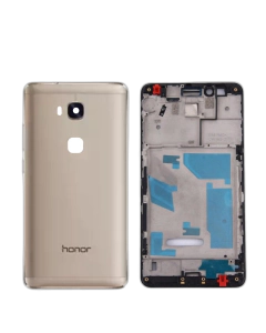Honor 5x Housing Middle Frame With Side Button and Camera Lens Complete Body Casing Replacement For 5x - Golden