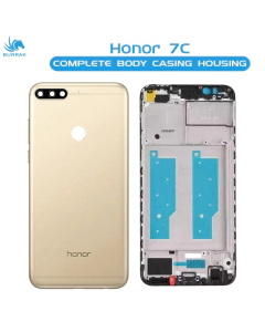 Honor 7c Housing Middle Frame With Side Button and Camera Lens Complete Body Casing Replacement For 7c - Golden