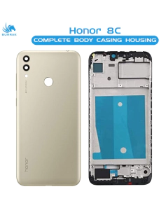 Honor 8c Housing Middle Frame With Side Button and Camera Lens Complete Body Casing Replacement For 8c - Golden