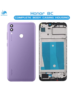 Honor 8c Housing Middle Frame With Side Button and Camera Lens Complete Body Casing Replacement For 8c - Purple