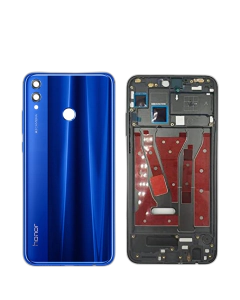 Honor 8x Housing Middle Frame With Side Button and Camera Lens Complete Body Casing Replacement For 8x - Blue