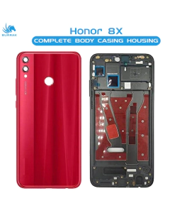 Honor 8x Housing Middle Frame With Side Button and Camera Lens Complete Body Casing Replacement For 8x - Red