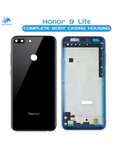 Honor 9 Lite Housing Middle Frame With Side Button and Camera Lens Complete Body Casing Replacement For 9 Lite - Black