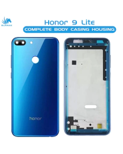 Honor 9 Lite Housing Middle Frame With Side Button and Camera Lens Complete Body Casing Replacement For 9 Lite - Blue