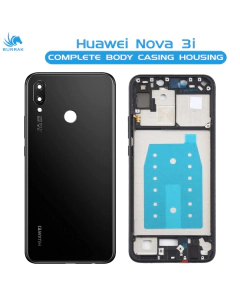 Huawei Nova 3i Housing Middle Frame With Side Button and Camera Lens Complete Body Casing Replacement For Nova 3i - Black
