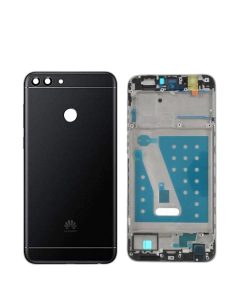 Huawei P Smart Housing Middle Frame With Side Button and Camera Lens Complete Body Casing Replacement For P Smart - Black