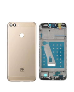 Huawei P Smart Housing Middle Frame With Side Button and Camera Lens Complete Body Casing Replacement For P Smart - Golden