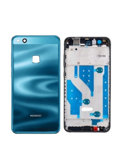 Huawei P10 Lite Housing Middle Frame With Side Button and Camera Lens Complete Body Casing Replacement For P10 Lite - Blue