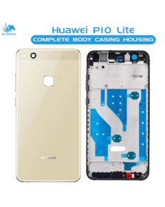 Huawei P10 Lite Housing Middle Frame With Side Button and Camera Lens Complete Body Casing Replacement For P10 Lite - Golden