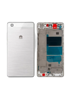 Huawei P8 Lite Housing Middle Frame With Side Button and Camera Lens Complete Body Casing Replacement For P8 Lite - White