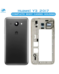 Huawei Y3 2017 Housing Middle Frame With Side Button and Camera Lens Complete Body Casing Replacement For Y3 2017 - Grey