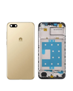 Huawei Y5 Prime 2018 Housing Middle Frame With Side Button and Camera Lens Complete Body Casing Replacement For Y5 Prime 2018 - Golden