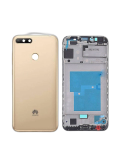 Huawei Y6 Prime 2018 Housing Middle Frame With Side Button and Camera Lens Complete Body Casing Replacement For Y6 Prime 2018 - Golden