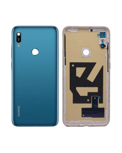 Huawei Y6 Prime 2019 Housing Middle Frame With Side Button and Replacement Battery Back Door For Y6 Prime 2019 - Blue