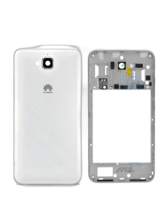 Huawei Y6 Pro 2015 Housing Middle Frame With Side Button and Camera Lens Complete Body Casing Replacement For Y6 Pro 2015 - White