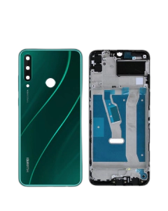 Huawei Y6p Housing Middle Frame With Side Button and Camera Lens Complete Body Casing Replacement For Y6p - Green