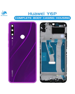 Huawei Y6p Housing Middle Frame With Side Button and Camera Lens Complete Body Casing Replacement For Y6p - Purple