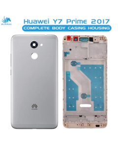 Huawei Y7 Prime 2017 Housing Middle Frame With Side Button and Camera Lens Complete Body Casing Replacement For Y7 Prime 2017 - Silver