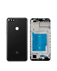 Huawei Y7 Prime 2018 Housing Middle Frame With Side Button and Camera Lens Complete Body Casing Replacement For Y7 Prime 2018 - Black