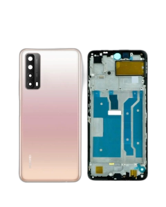 Huawei Y7a Housing Middle Frame With Side Button and Camera Lens Complete Body Casing Replacement For Y7a - Golden