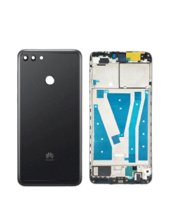 Huawei Y9 2018 Housing Middle Frame With Side Button and Camera Lens Complete Body Casing Replacement For Y9 2018 - Black