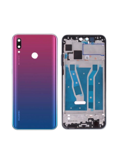 Huawei Y9 2019 Housing Middle Frame With Side Button and Camera Lens Complete Body Casing Replacement For Y9 2019 - Purple