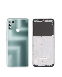 Infinix Hot 10 Play Housing Middle Frame With Side Button and Camera Lens Complete Body Casing Replacement For Hot 10 Play - Green