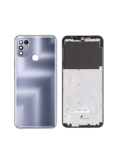 Infinix Hot 10 Play Housing Middle Frame With Side Button and Camera Lens Complete Body Casing Replacement For Hot 10 Play - Purple