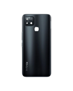 Infinix Hot 10i Rear Back Body Casing Housing Replacement Battery Back Door With Side Buttons And Camera Lens For Hot 10i - Black