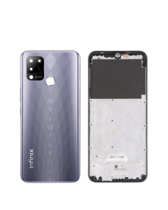 Infinix Hot 10s Housing Middle Frame With Side Button and Camera Lens Complete Body Casing Replacement For Hot 10s - Purple