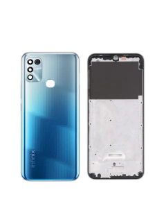 Infinix Hot 11 Play Housing Middle Frame With Side Button and Camera Lens Complete Body Casing Replacement For Hot 11 Play - Blue