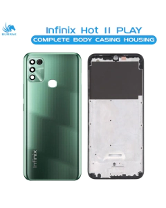Infinix Hot 11 Play Housing Middle Frame With Side Button and Camera Lens Complete Body Casing Replacement For Hot 11 Play - Green