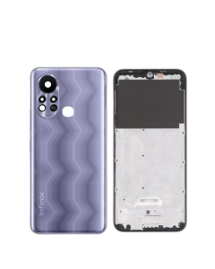 Infinix Hot 11s Housing Middle Frame With Side Button and Camera Lens Complete Body Casing Replacement For Hot 11s - Purple