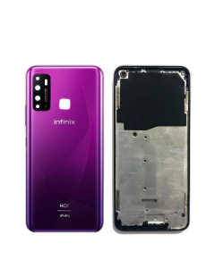 Infinix Hot 9 Housing Middle Frame With Side Button and Camera Lens Complete Body Casing Replacement For Hot 9 - Purple