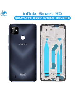 Infinix Smart HD Housing Middle Frame With Side Button and Camera Lens Complete Body Casing Replacement For Smart HD - Black