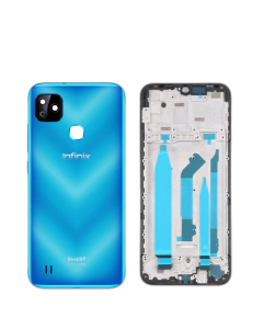 Infinix Smart HD Housing Middle Frame With Side Button and Camera Lens Complete Body Casing Replacement For Smart HD - Blue